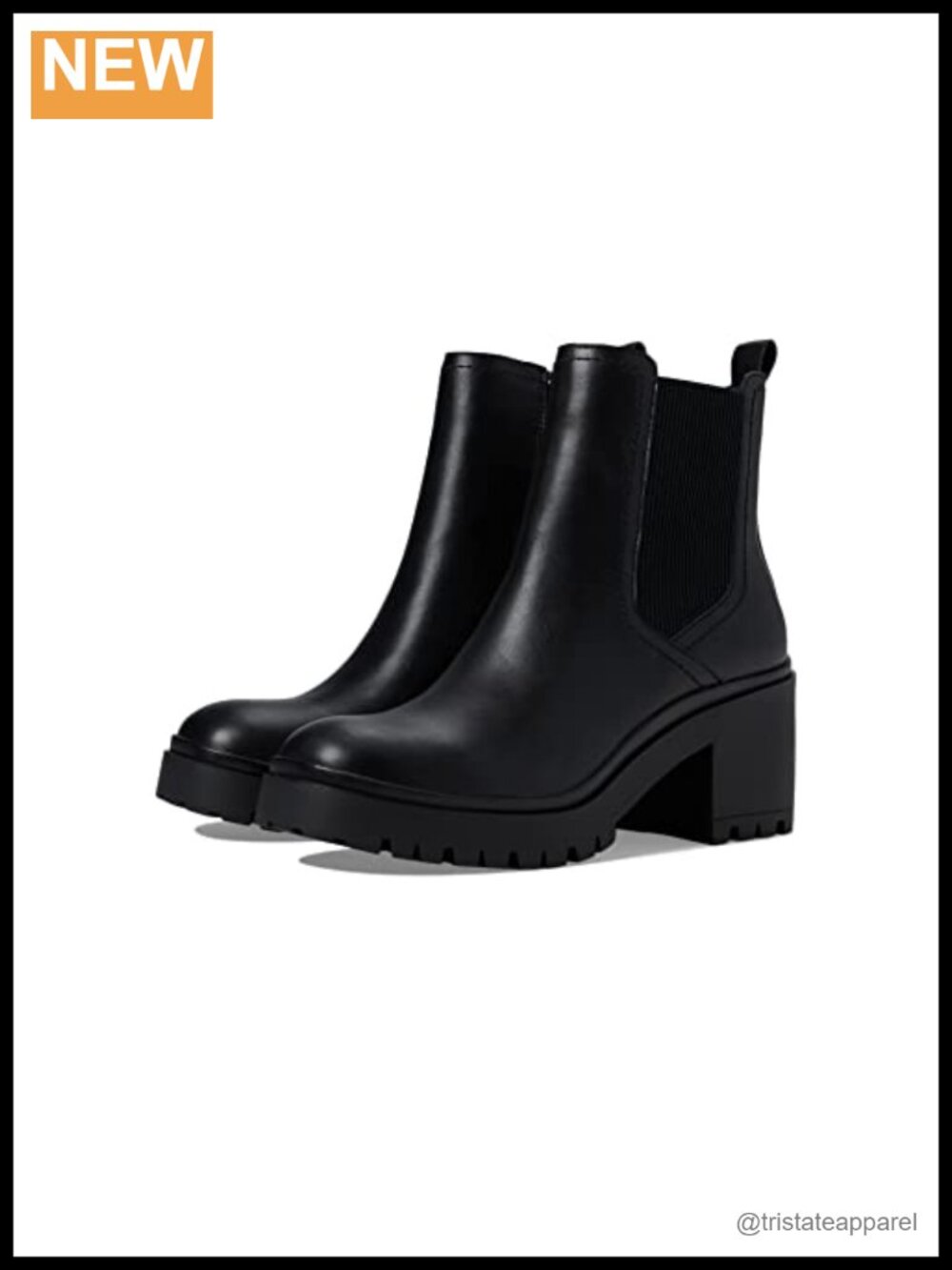 Waterproof Chelsea Ankle Boots Leather Suede Block Heel Zip